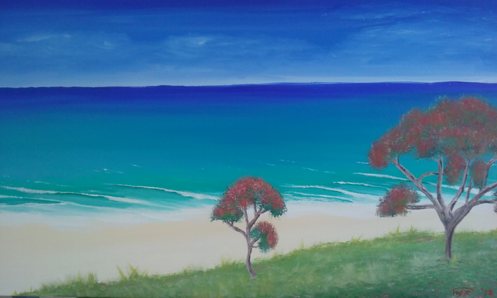 Beachscape and seascape paintings are all acrylic on canvas and are all originals painted by Mike Taylor and are for sale. Copies are also available for sale printed on canvas in your choice of size. 